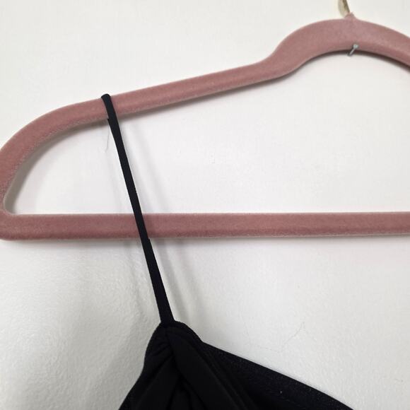 Vintage Tadashi Shoji Ruched Black Mini Dress Women S Gothic Whimsigoth Prom HOC - Picture 3 of 12